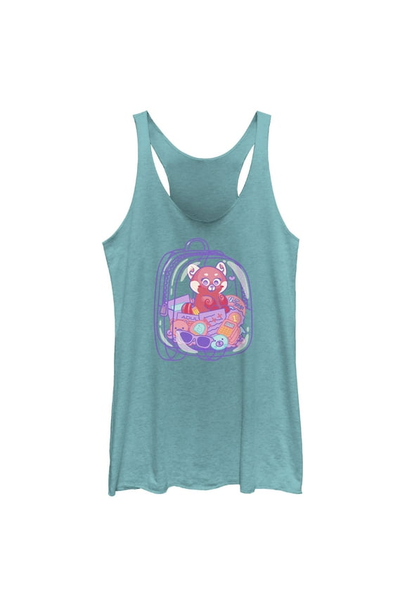 Women's Turning Red Red Panda Backpack Mei Lee Racerback Tank Top Tahiti Blue Large