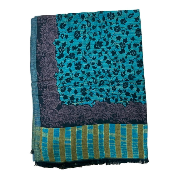 Women's Turquoise Blue Modal Scarves with Intricate Floral Patterns Summer Spring Accessory great for Casual Events