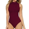 thumbnail image 1 of Women's Turtle Neck Sleeveless Tank Tops/Short Sleeve Bodysuit Leotard Clothing, 1 of 1