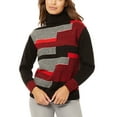 thumbnail image 1 of Women's Turtle Neck Sweater Rouge Combo Medium, 1 of 1