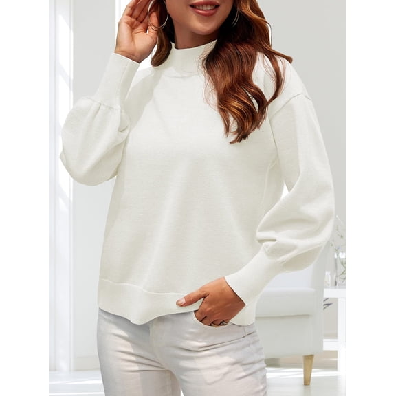 Women's Turtleneck Batwing Sleeve Loose Oversized Chunky Knitted Pullover Sweater Jumper Tops