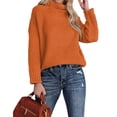thumbnail image 1 of Women's Turtleneck Long Sleeve Loose Fit Sweater, 1 of 8