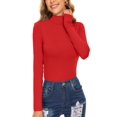 thumbnail image 1 of Women's Turtleneck Long Sleeve Shirts Casual Basic T Shirts Lightweight Base Layer Solid Slim Fit Tops, 1 of 6