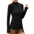 thumbnail image 1 of Women's Turtleneck Long Sleeve Shirts Casual Basic T Shirts Lightweight Base Layer Solid Slim Fit Tops, 1 of 6