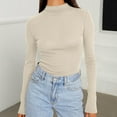 thumbnail image 1 of Women's Turtleneck Long Sleeve Shirts Fall Fashion Basic Layering Slim Fit Soft Thermal Underwear Tops Women Loose Fit Athletic Tops Workout Short Sleeve Shirt Long Sleeve Tee Shirts for Women Womens, 1 of 6