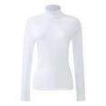 thumbnail image 1 of Women's Turtleneck Long Sleeve Shirts Slim Fitted Lightweight Base Layer Casual Tops, 1 of 5