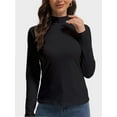 thumbnail image 1 of Women's Slim Fit Turtleneck Long Sleeve Top - Lightweight Base Layer Shirt for Casual Wear, 1 of 6