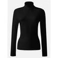 thumbnail image 1 of Women's Turtleneck Long Sleeve Shirts Slim Fitted Lightweight Base Layer Casual Tops, 1 of 5