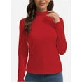 thumbnail image 1 of Women's Turtleneck Long Sleeve Shirts Slim Fitted Lightweight Base Layer Casual Tops, 1 of 6