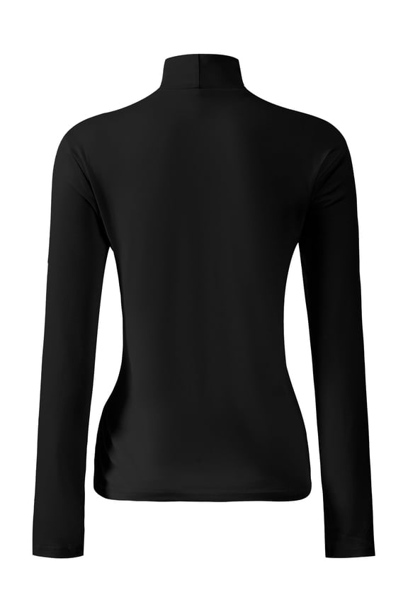Women's Turtleneck Long Sleeve Shirts Slim Fitted Lightweight Base Layer Casual Tops