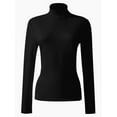 thumbnail image 1 of Women's Turtleneck Long Sleeve Shirts Slim Fitted Lightweight Base Layer Casual Tops, 1 of 5