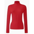 thumbnail image 1 of Women's Turtleneck Long Sleeve Shirts Slim Fitted Lightweight Base Layer Casual Tops, 1 of 5