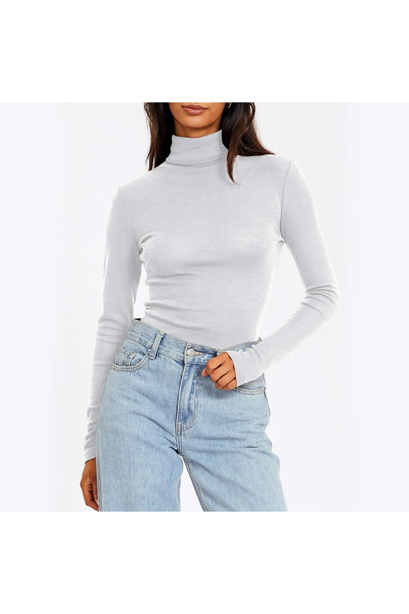 Women's Turtleneck Long Sleeve Shirts Thermal Base Layer Underwear Tops Lightweight Undershirt