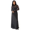 thumbnail image 1 of Women's Turtleneck Long Sleeve Waistband A-Line Long Dress, Light Thin, Slight Perspective, 1 of 17