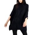 thumbnail image 1 of Women's Turtleneck Poncho Sweater Deep Black M, 1 of 1