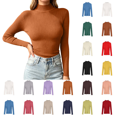 thumbnail image 1 of Women's Turtleneck Ribbed Sweaters Solid Long Sleeve Pullover Tops Slim Fitted Soft Lightweight Winter Fashion Outfits, 1 of 8