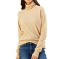 thumbnail image 1 of Women's Turtleneck Shirts Long Sleeve Mock Neck Pullover Tops Slim Fit Stretch Tee Blouse Lightweight Sweater, 1 of 6