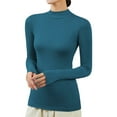 thumbnail image 1 of Women's Turtleneck Shirts Plus Size Long Sleeve Slim Fitted T Shirts Basic Stretch Tee Tops 2025 Winter Underwear Tops, 1 of 8