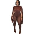 thumbnail image 1 of Women’s Turtleneck Sleeveless Pleated Bandage Jumpsuits, Solid Color, 1 of 23