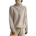 thumbnail image 1 of Women's Turtleneck Sweater Chunky Long Sleeve Knitted Pullover Trendy Fall Winter Basic Jumper Top, 1 of 5