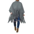 thumbnail image 1 of Women's Turtleneck Sweater Fringe Shawl Tassel Hem Long Sleeve Oversized Pullover Jacket Tops Hooded Cape Cloak Coats, 1 of 6