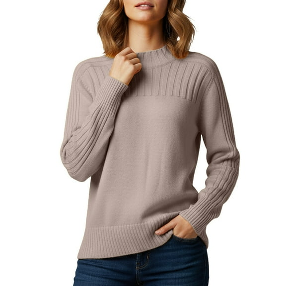Women's Turtleneck Sweater Solid Basic Casual Long Sleeve Knit Pullover Sweaters Fall Winter Oversize Jumper Top 2025