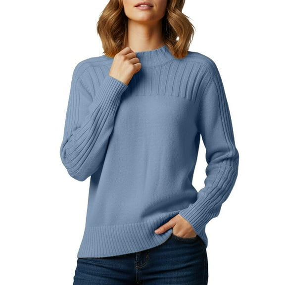Women's Turtleneck Sweater Solid Basic Casual Long Sleeve Knit Pullover Sweaters Fall Winter Oversize Jumper Top 2025