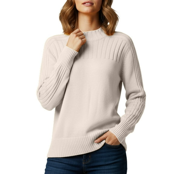 Women's Turtleneck Sweater Solid Basic Casual Long Sleeve Knit Pullover Sweaters Fall Winter Oversize Jumper Top 2025