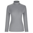 thumbnail image 1 of Women's Turtleneck Sweater Undershirts Slim Fit Solid Color Winter Base Layer Tops Cozy Soft Long Sleeve Pullovers, 1 of 8