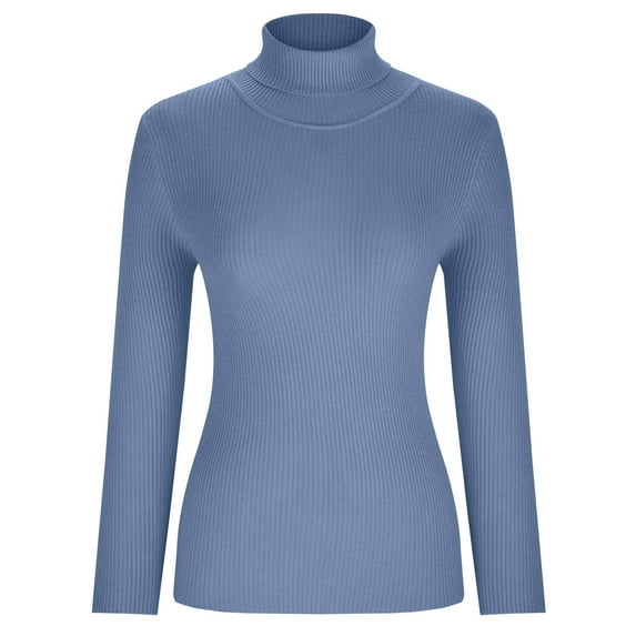 Women's Turtleneck Sweater Undershirts Slim Fit Solid Color Winter Base Layer Tops Cozy Soft Long Sleeve Pullovers