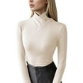thumbnail image 1 of Women’s Turtleneck Tops Long Sleeve Shirts Mock Neck Basic Slim Fitted Tees Lightweight Stretch Base Layer T-Shirt, 1 of 4