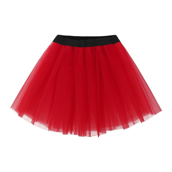 Women's Tutu Skirt Adult 50s Vintage Classic Elastic Layered Tulle Ballet Bubble Dance Skirts for Festival Party