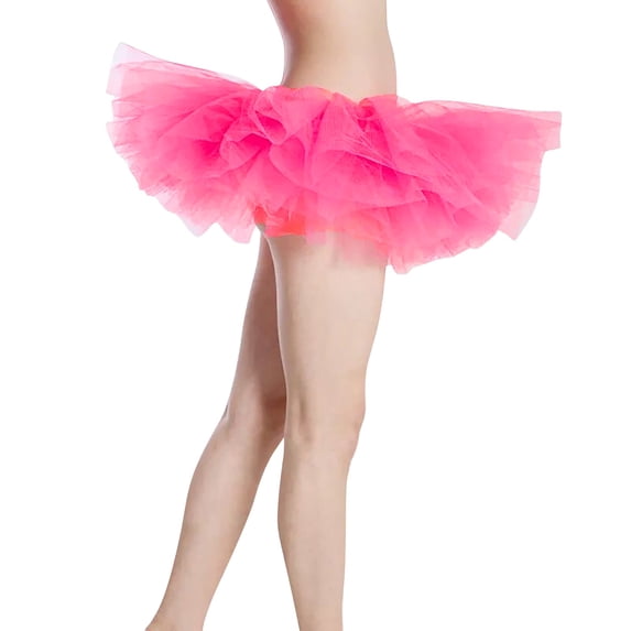 Women's Tutu Skirt for Adult Dance Performance 5-Layer Solid Mesh Layered Chiffon Stage with Elastic Waistband Ballet Practice Wrap Around Skirt for Girls &