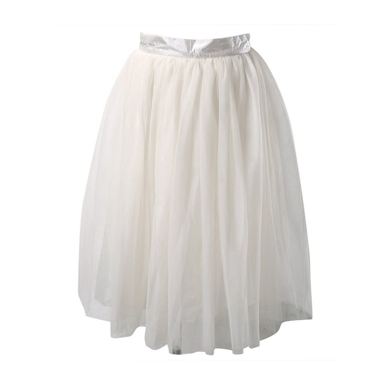 Women s Tutu Tulle A line Skirts Short Prom Party Knee Length Petticoat Dress