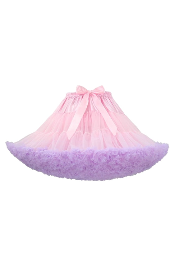 Women's Tutu Tulle Skirt Elastic Waist Petticoat Puffy Princess Ballet Dance Pettiskirts 3-Layered Pleated Underskirt