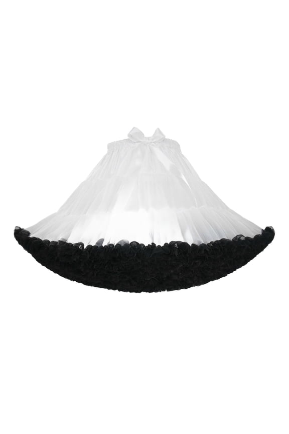 Women's Tutu Tulle Skirt Elastic Waist Petticoat Puffy Princess Ballet Dance Pettiskirts 3-Layered Pleated Underskirt