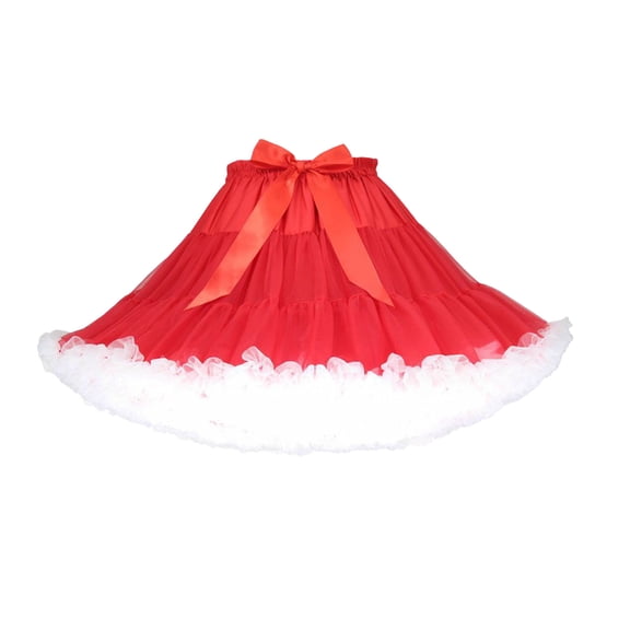 Women's Tutu Tulle Skirt Elastic Waist Petticoat Puffy Princess Ballet Dance Pettiskirts 3-Layered Pleated Underskirt