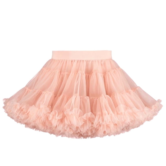 Women's Tutu Tulle Skirt Elastic Waist Petticoat Puffy Princess Ballet Dance Pettiskirts 3-Layered Pleated Underskirt