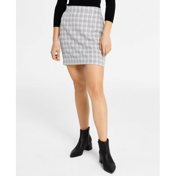 Women's Tweed Pencil Skirt Bar White Combo 2