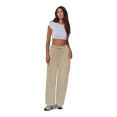 thumbnail image 1 of Women's Twig Pleated Palazzo Pants - Wide leg Flowy Casual Trousers Beach Pockets, Beige, XLXXL, 1 of 1