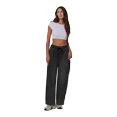 thumbnail image 1 of Women's Twig Pleated Palazzo Pants - Wide leg Flowy Casual Trousers Beach Pockets, Black, ML, 1 of 1