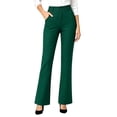 thumbnail image 1 of Women's Twill High Waisted Flare Dress Pants Business Casual Work office Bell Bootcut Trousers with Pockets Classic Elegant Bottoms Green, 1 of 6