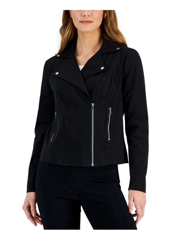 Women's Twill Moto Jacket Black Beauty M
