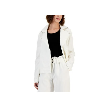 Women's Twill Moto Jacket Bright White L