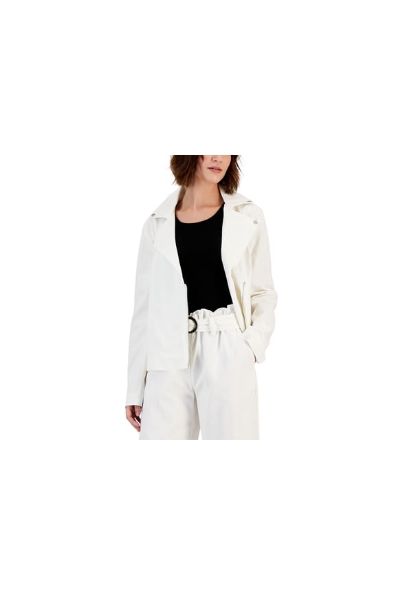 Women's Twill Moto Jacket Bright White XL