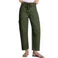 thumbnail image 1 of Women's Twill Work Pants Casual Drawstring Cargo Pants Baggy Barrel Sweatpants Comfy Going Out Pants Elegant Commuter Cropped Trousers, 1 of 8