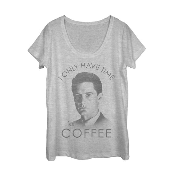 Women's Twin Peaks Agent Cooper Coffee  Scoop Neck Athletic Heather 2X Large