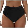 thumbnail image 1 of Women's Twist Front Bikini Bottom Swimsuit Bottom High Waisted Tummy Control Bathing Suit Bottoms, 1 of 9