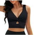 thumbnail image 1 of Women's Twist Front Bikini Top V Neck Push Up Padded Swimsuit Top Sexy Cutout Bathing Suits, 1 of 6