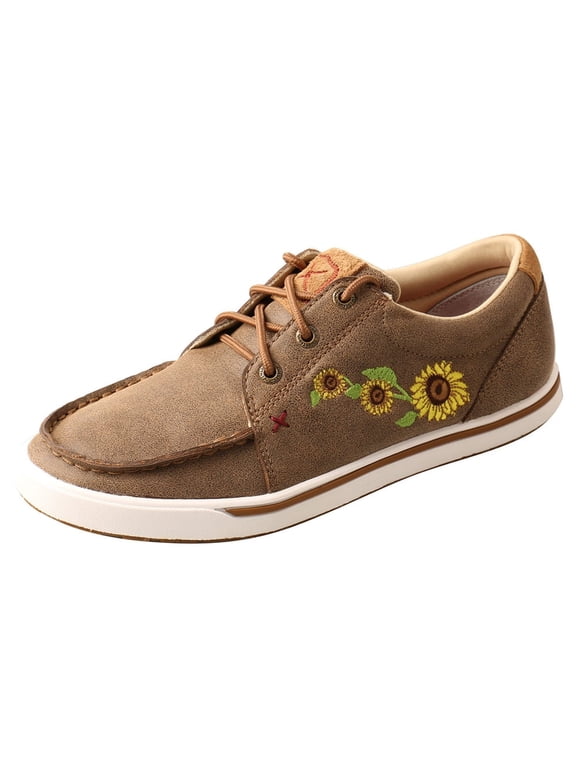 Women's Twisted X WCA0035 Kicks Moc Toe Sneaker Bomber/Sunflower Full Grain Leather 7.5 M
